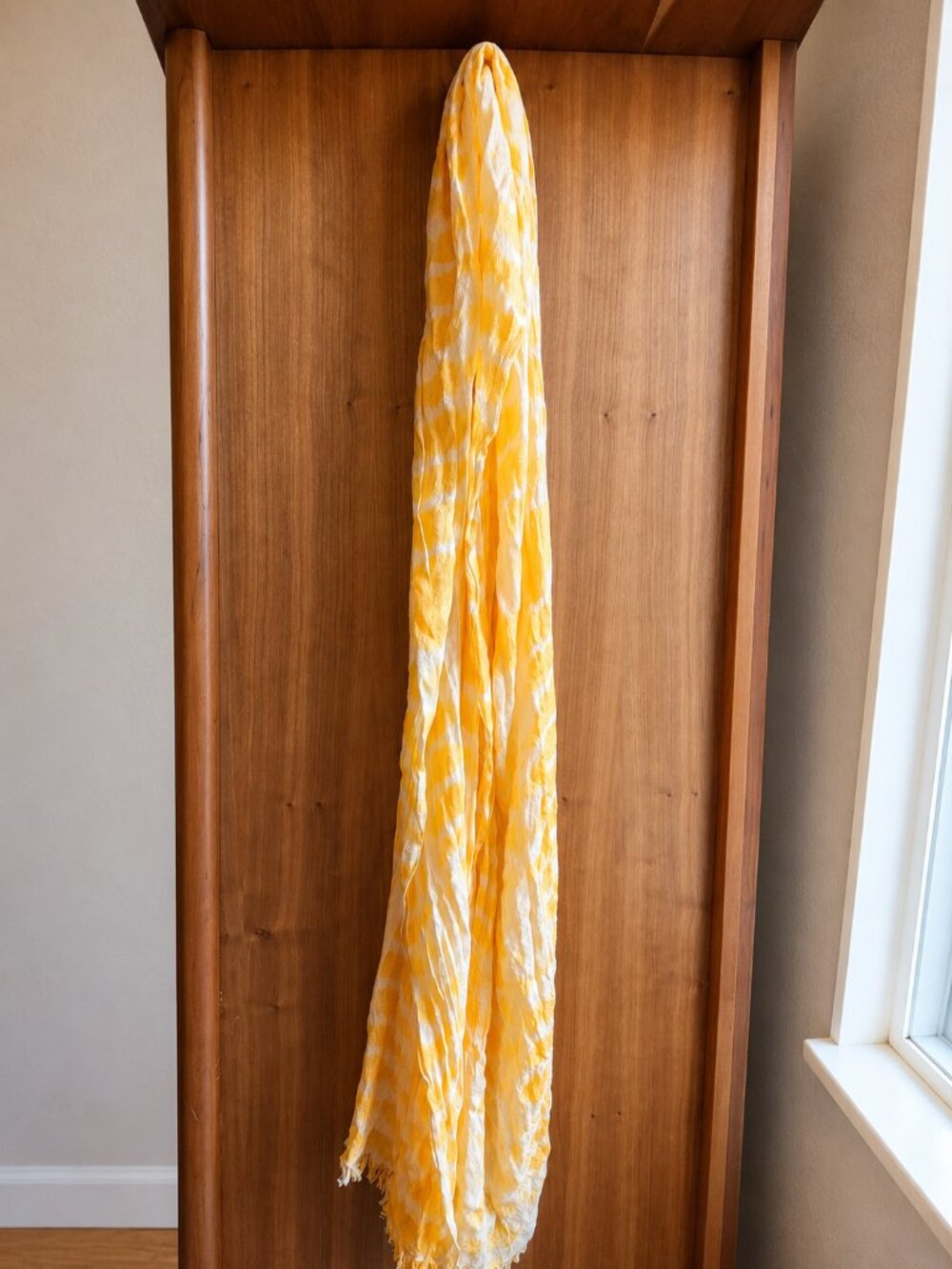 Orange and White Crinckle Scarf